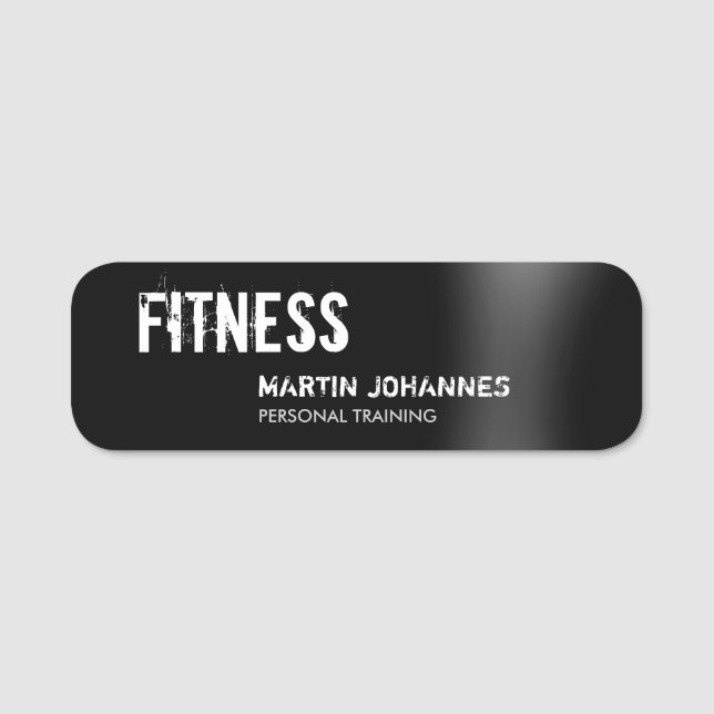 Modern Fitness Personal Trainer Name Tag (Front)
