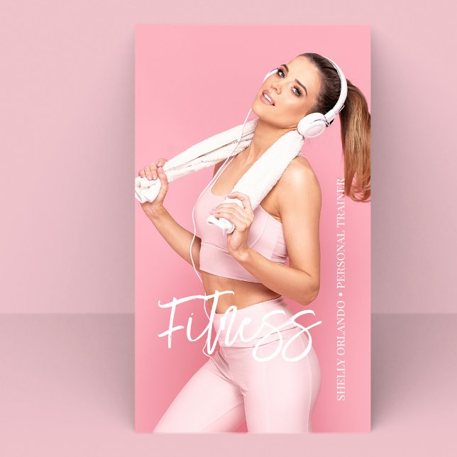 Modern Fitness | Personal Trainer QR Code Photo Business Card (Creator Uploaded)