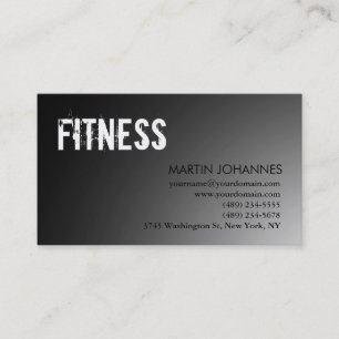 Modern Fitness Sport Gray Business Card