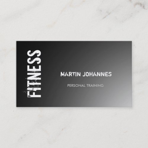 Modern Fitness Sport Gray Business Card