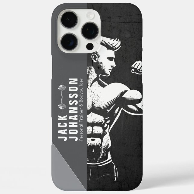 Modern Fitness Trainer Bodybuilding Gym Instructor Case-Mate iPhone Case (Back)