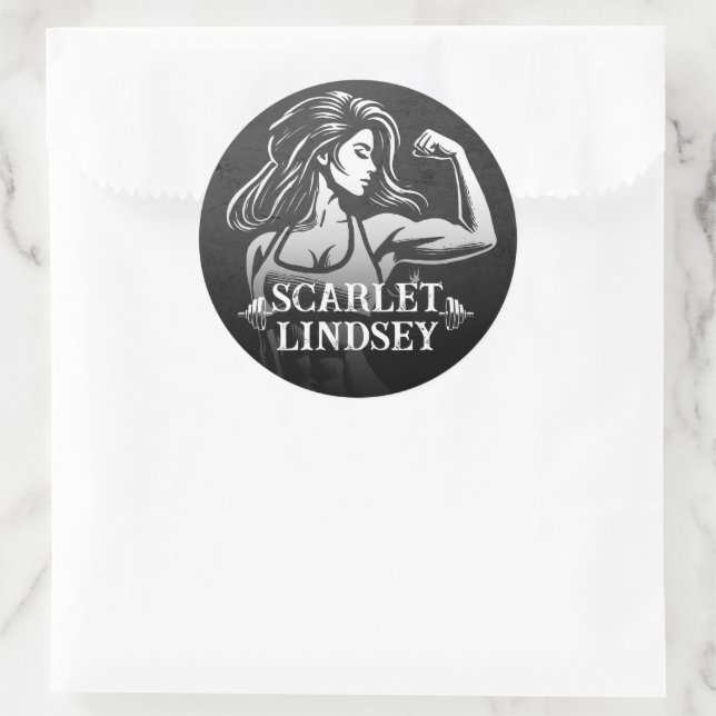 Modern Fitness Trainer Bodybuilding Gym Instructor Classic Round Sticker (Bag)