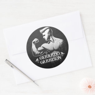 Modern Fitness Trainer Bodybuilding Gym Instructor Classic Round Sticker