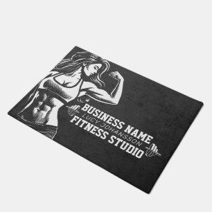 Modern Fitness Trainer Bodybuilding Gym Instructor Doormat