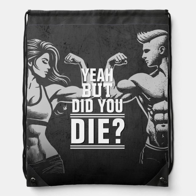 Modern Fitness Trainer Bodybuilding Gym Instructor Drawstring Bag (Front)