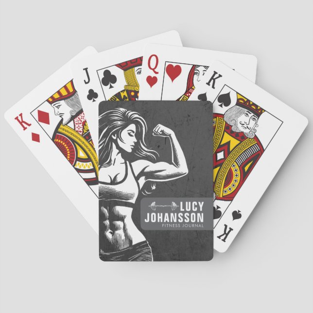 Modern Fitness Trainer Bodybuilding Gym Instructor Poker Cards (Back)