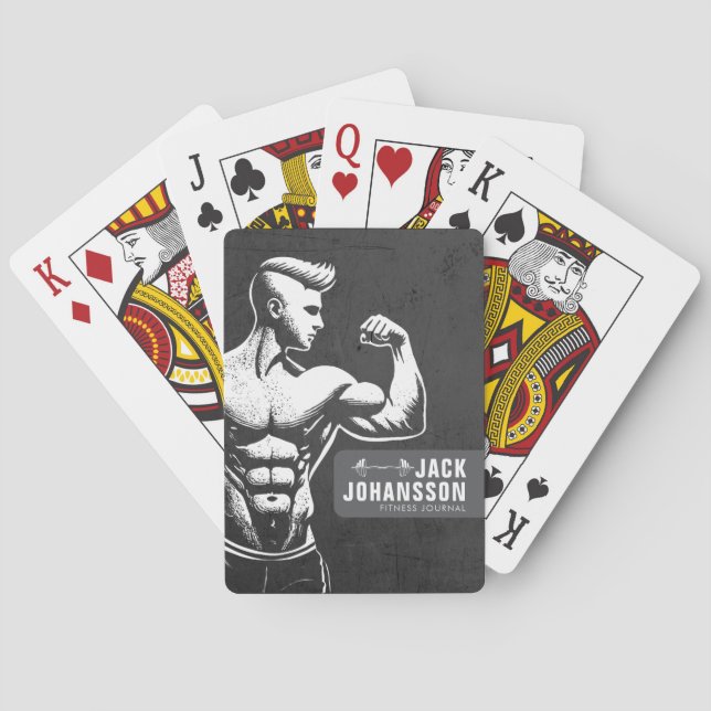 Modern Fitness Trainer Bodybuilding Gym Instructor Poker Cards (Back)