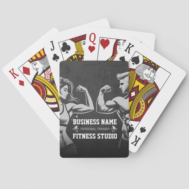 Modern Fitness Trainer Bodybuilding Gym Instructor Poker Cards (Back)