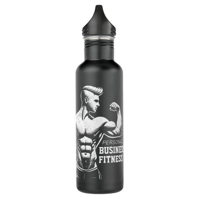 Modern Fitness Trainer Bodybuilding Gym Instructor Stainless Steel Water Bottle (Left)