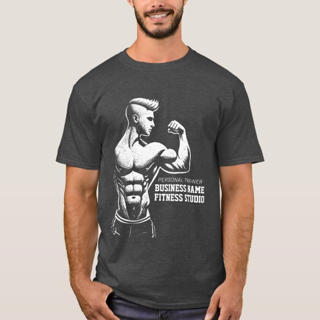 Modern Fitness Trainer Bodybuilding Gym Instructor T-Shirt (Front)