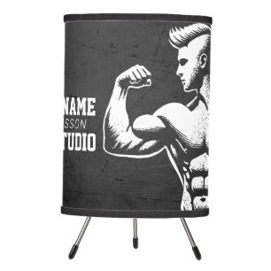 Modern Fitness Trainer Bodybuilding Gym Instructor Tripod Lamp