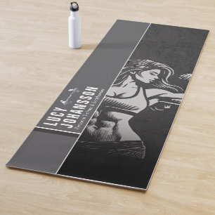 Modern Fitness Trainer Bodybuilding Gym Instructor Yoga Mat