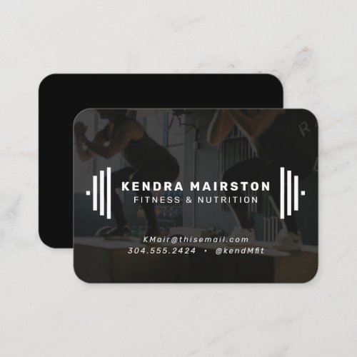 Modern fitness trainer business card with photo