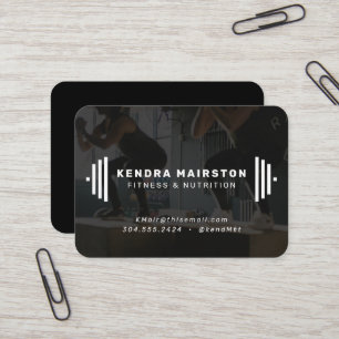 Modern fitness trainer business card with photo