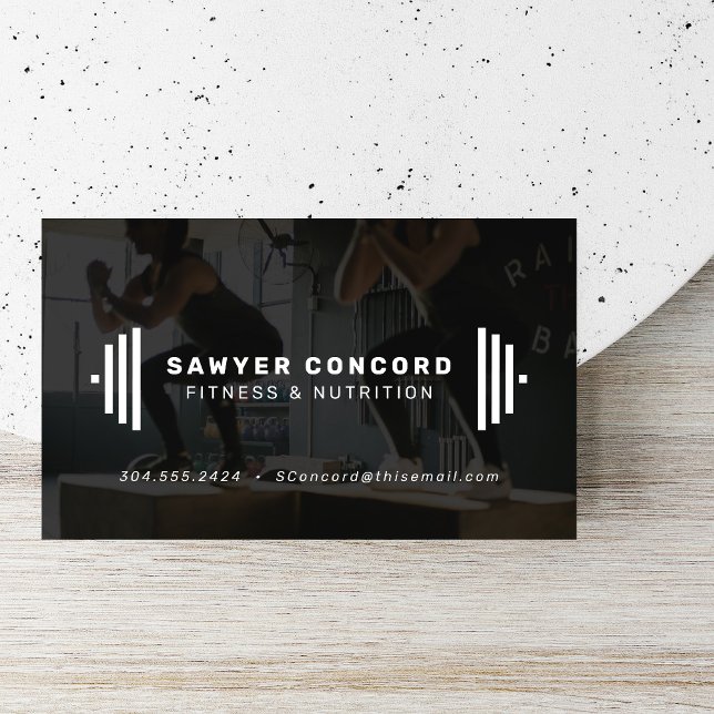 Modern fitness trainer business card with photo (Creator Uploaded)