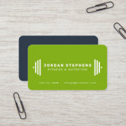 Modern Fitness Trainer Coach Bright Green Blue Business Card at Zazzle