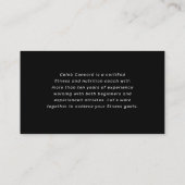 Modern fitness trainer coach chic black business card (Back)