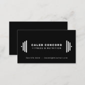 Modern fitness trainer coach chic black business card (Front/Back)