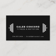 Modern Fitness Trainer Coach Chic Black Business Card at Zazzle