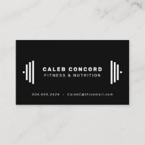 Modern fitness trainer coach chic black business card