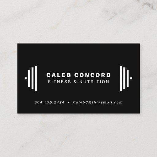 Customizable Modern fitness trainer coach chic black business card