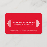 Modern Fitness Trainer Coach Red Business Card at Zazzle
