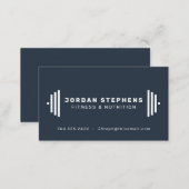 Modern fitness trainer coach slate blue business card (Front/Back)