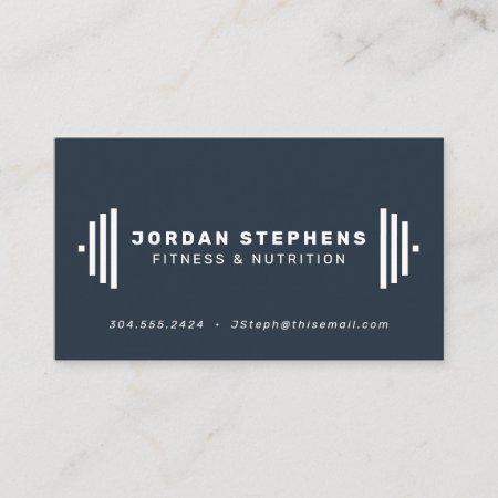 Modern Fitness Trainer Coach Slate Blue Business Card