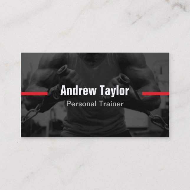 Modern Fitness Training Personal Trainer Business Card (Front)