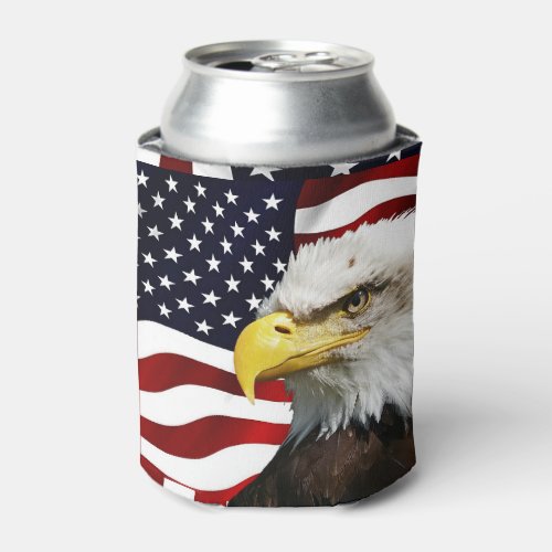Modern Flag of America 4th of July BBQ Party Can Cooler