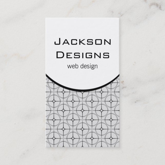 Modern Flair Business Card, Light Gray Card (Front)