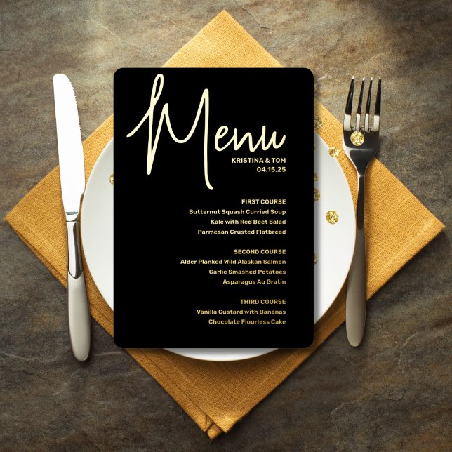 Modern Flair Menu Foil Invitation (Creator Uploaded)