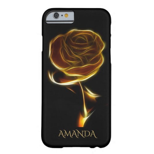 Modern Flame Golden Rose Barely There iPhone 6 Case