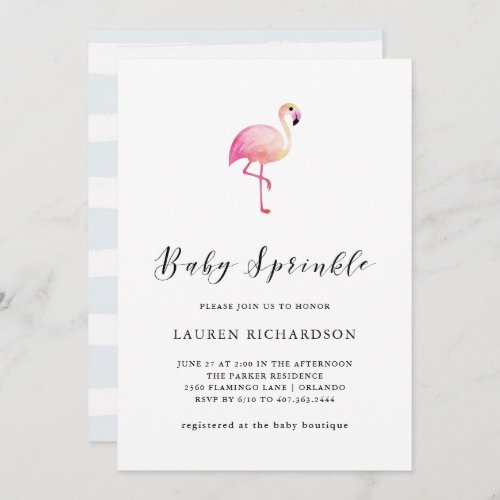 Modern Flamingo  Baby Sprinkle Invitation