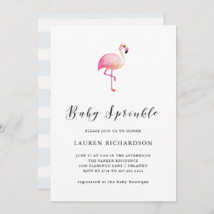 Modern Flamingo Baby Sprinkle Invitation