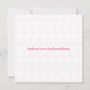 Modern Flamingo Pink Wedding Website Custom Note Card