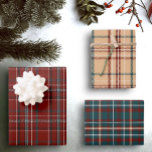 Modern Flannel Plaid Winter Holiday Christmas Gift Wrapping Paper Sheets<br><div class="desc">Variety pack of three different masculine flannel plaid patterns on either glossy or flat wrapper paper sheets</div>