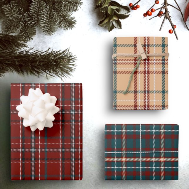 Modern Flannel Plaid Winter Holiday Christmas Gift Wrapping Paper Sheets (Creator Uploaded)