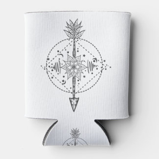 Modern flash flower with arrow with star and moon can cooler