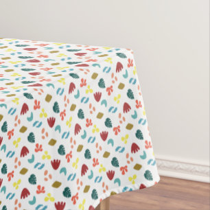 Modern Flat Design Green Red Orange design3b Tablecloth