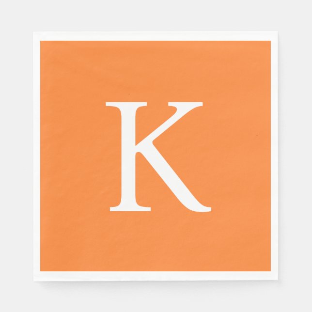 Modern Flat Graphic Daisy Orange Napkins (Front)