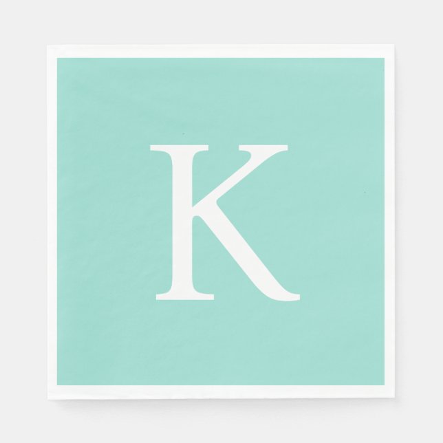 Modern Flat Graphic Daisy Robin's Egg Blue  Napkins (Front)