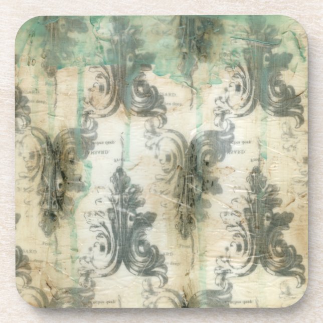 Modern Fleur De Lis Design Beverage Coaster (Front)