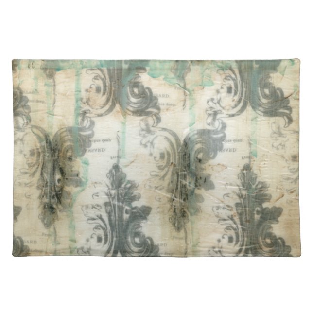 Modern Fleur De Lis Design Cloth Placemat (Front)