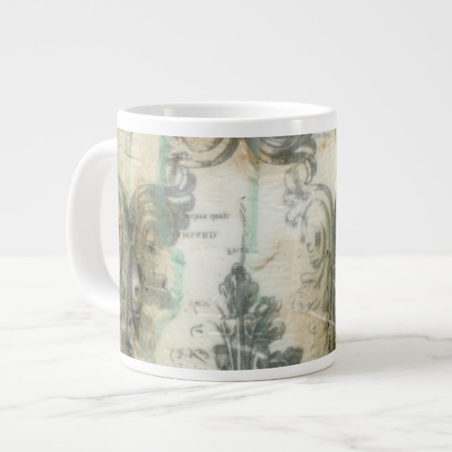 Modern Fleur De Lis Design Large Coffee Mug (Front Left)