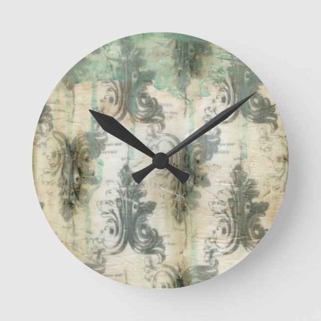 Modern Fleur De Lis Design Round Clock (Front)