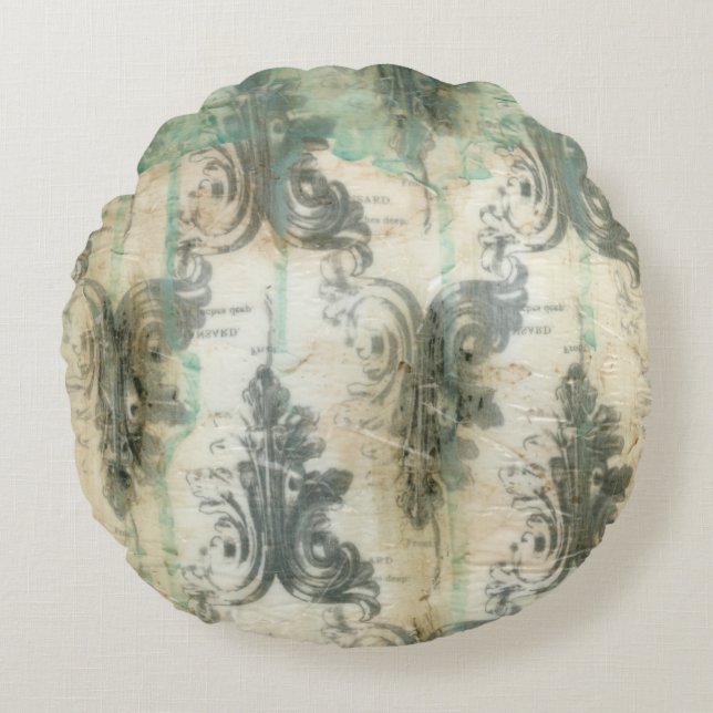 Modern Fleur De Lis Design Round Pillow (Front)