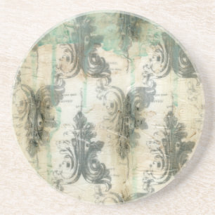 Modern Fleur De Lis Design Sandstone Coaster