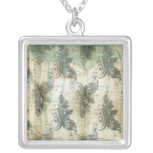 Modern Fleur De Lis Design Silver Plated Necklace