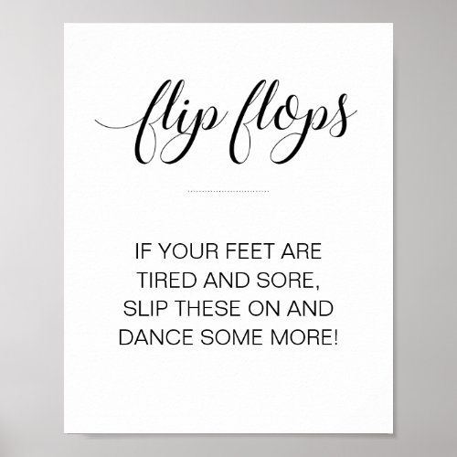 Modern Flip Flops Dancing Shoes Wedding Sign